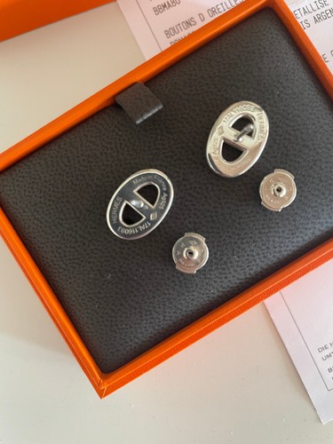 Hermès Hermes Chaine D'ancre Ohrringe 925 Silber Stecker Toll und sehr rar - Bild 4 von 5