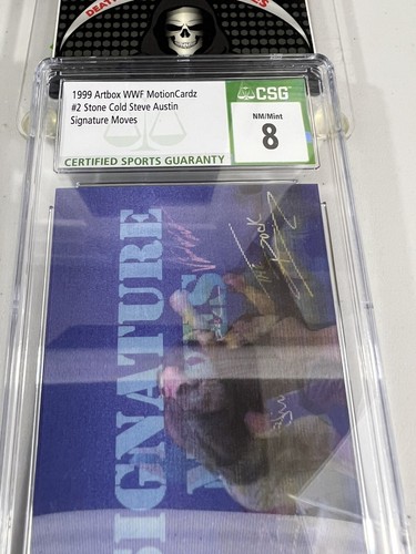 stone cold steve austin signature moves 1999 artbox wwf motion cardz #2 csg 8 - Picture 4 of 9