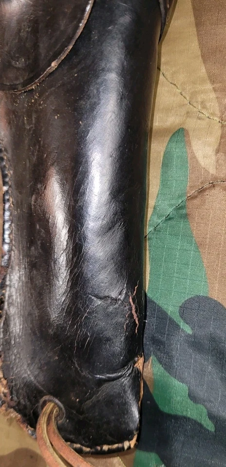 Funda vintage estilo Estados Unidos Gi 1911 mano derecha cuero negro Foto 3 de 4