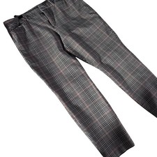 Old Navy grey pink plaid houndstooth pixie pants