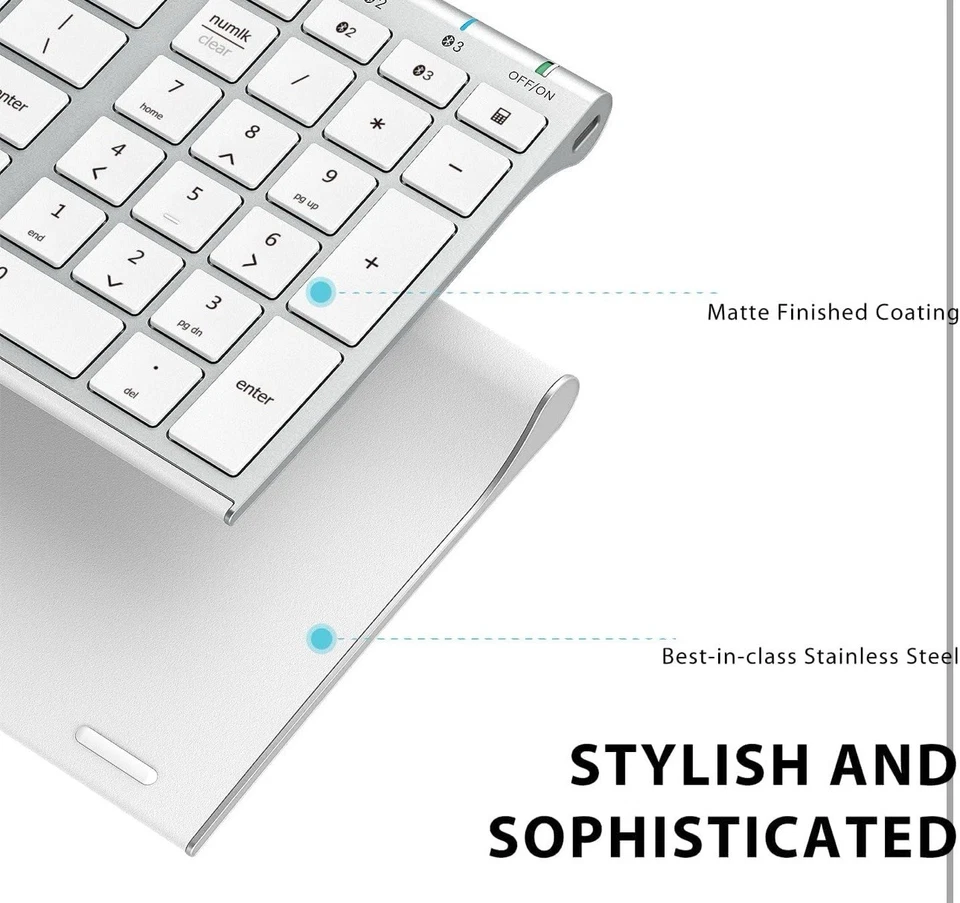 iClever BK10 Bluetooth Keyboard, Universal Bluetooth 5.1 Wireless Keyboard - Image 4 of 4