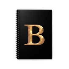 Personalized Gold Letter B Spiral Notebook - Elegant Journaling