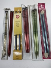 Lot 6 Knitting Needles Scovill Hero Bates Boye Aluminum 7, 10,10.5, 13x2 ,15