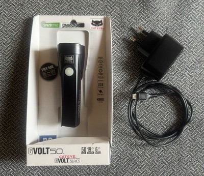 Cateye GVolt 50 LUX Fahrrad-Scheinwerfer wiederaufladbar USB Schwarz mit OVP