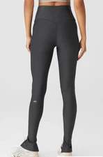 Alo Pants Anthracite Gray Size XXS Airlift High-Waist Elongated Flared-Fit NEW