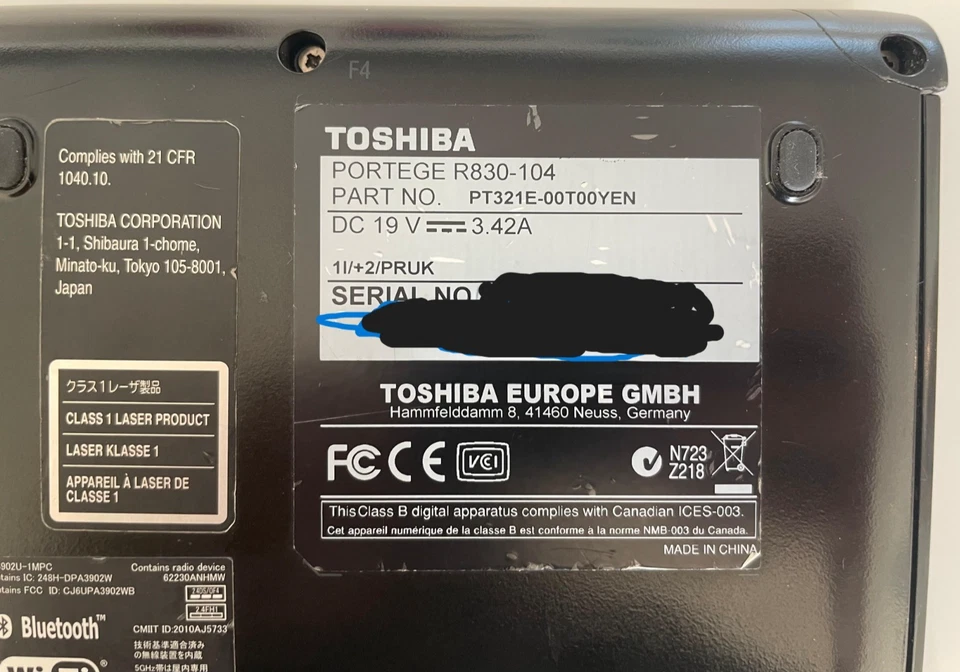 Toshiba Laptop Protege R830 I5 2.50Ghz 4GB 466GB Webcam DVD WIFI BT 13" Win10   - Image 4 of 4