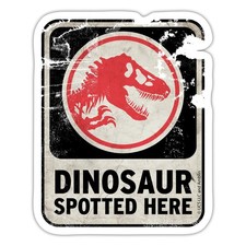 Jurassic World Dinosaur Spotted Here Sticker, max. 4 x 4"