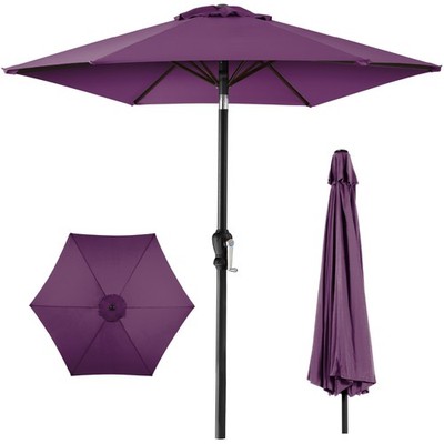 Best Choice Products Steel Market Umbrella Decoration Tilt Crank Lift - 10ft