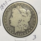 1893-O MORGAN SILVER DOLLAR, VG DETAILS