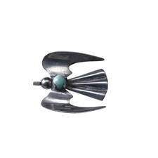 Fred Davis Abraham Paz Sterling Silver Angel Bird Brooch with Turquoise pin