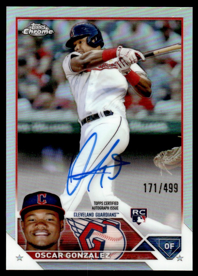 2023 Topps Chrome Rookie Autographs Refractor Oscar Gonzalez Auto 171/499