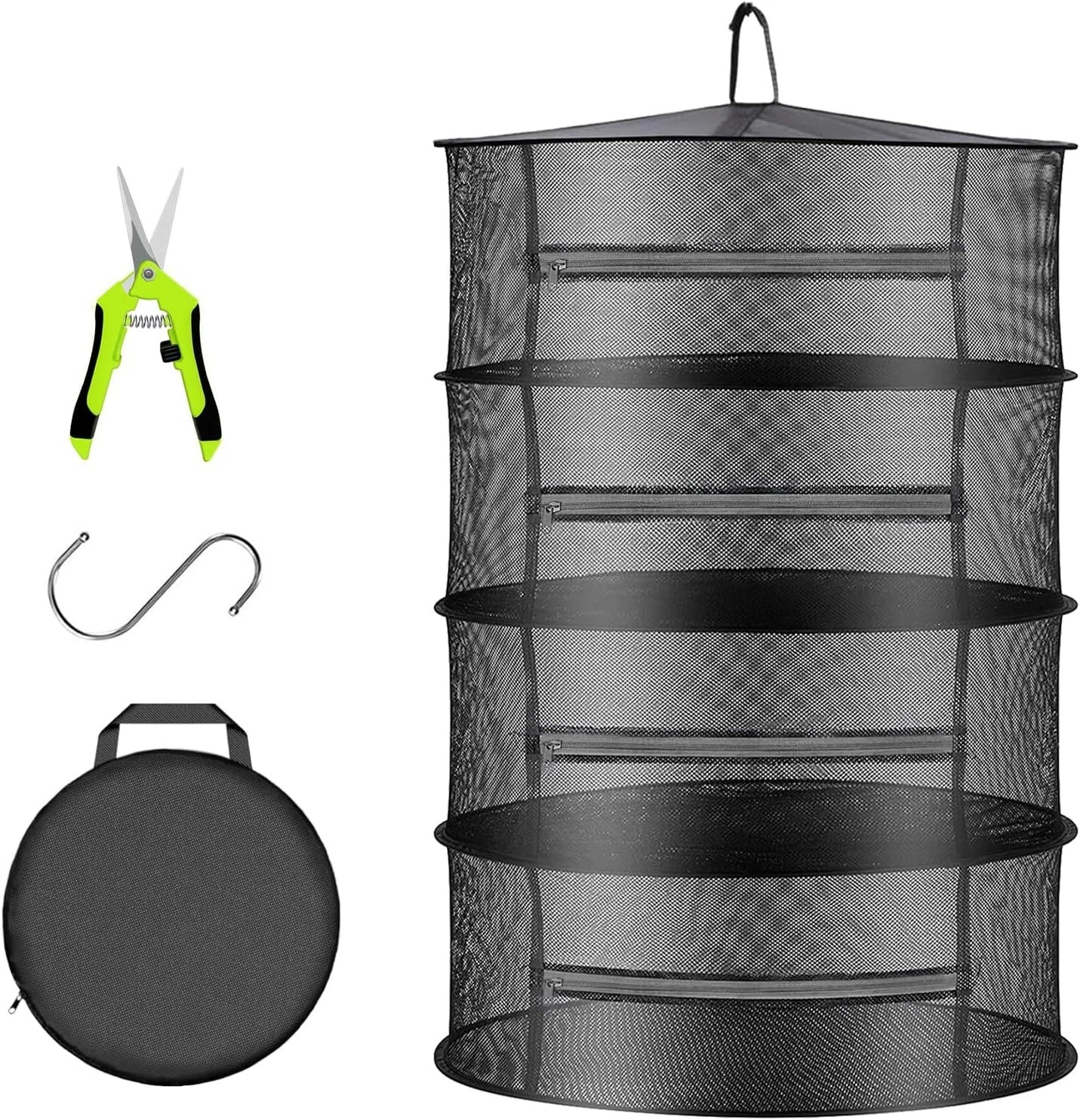 Herb Drying Rack Net Mesh W/ Black Zippers Hydroponics Bonus Hook Scissor Drying
Opens in a new wind