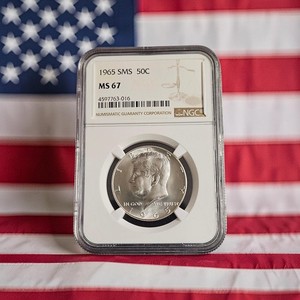 1965 SMS Kennedy Half Dollar Silver Coin NGC MS67    Lot #538