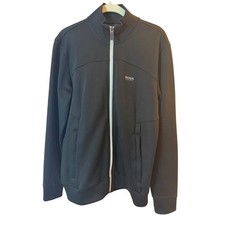 BOSS Hugo Boss Full Zip Technical Tracksuit Jacket w/White Zipper and Logo sz. S