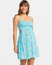 Roxy - Womens Hot Tropics Mini Dress, Maui Blue Medium & Large