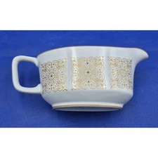 Vintage Bella Lux Contessa Gold Gravy Sauce Boat 9x3.5"