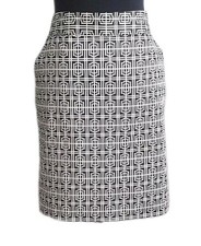  Alfred Sung Pure Skirt Sz 14 Black & White Dress Casual Cotton A-line L XL