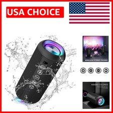 24W Waterproof Portable Bluetooth Speaker with 30Hrs Playtime  RGB Light Show