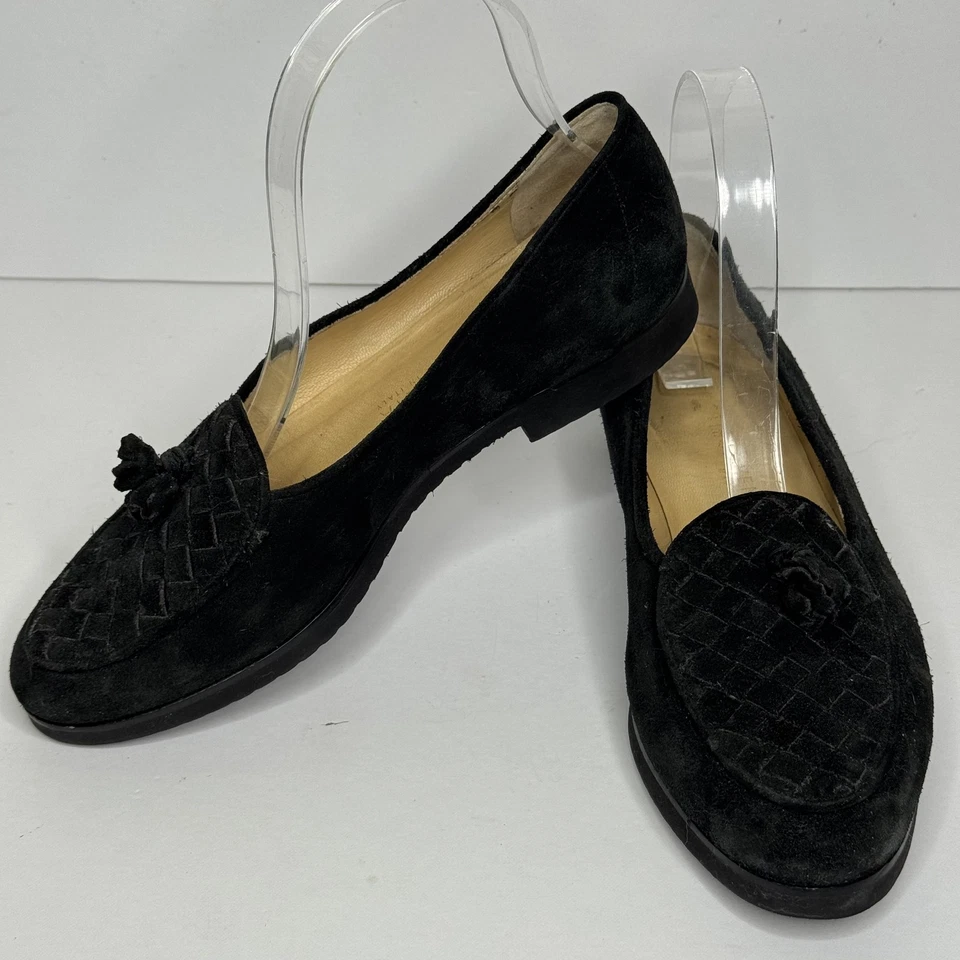 Zapatos Mocasines Bottega Veneta Mujer Talla 36 Gamuza Hechos en Italia Detalle Floral Foto 2 de 4