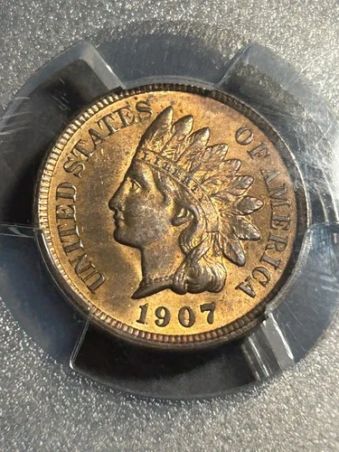 1907 Indian Head Cent - PCGS MS 64 RB- Beautiful Vibrant Coin!! Great Addition!