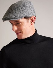 Men’s Ted Baker Grey Mix Beniey Flat Cap Size S/M New