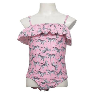 Zeeman, Badeanzug, Größe: 134/140, Pink/Schwarz/Weiß, Elasthan/Polyester #nmn