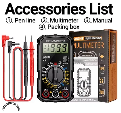 BRANDED ANENG SZ308 Digital Multimeter AC/DC Current Meter Voltage Resistance LCD