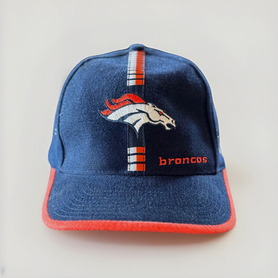 Vintage Denver Broncos Hat Navy Blue Cap NFL Pro Line Logo Athletic Strapback