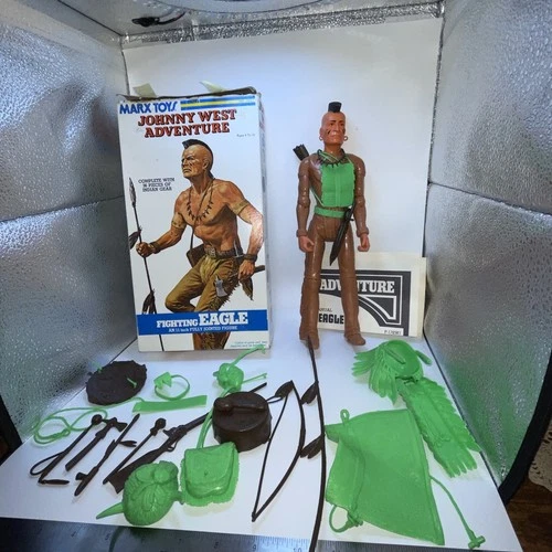 Vintage Rare Marx Johnny West Fighting Eagle Complete Set with Accessories Lot