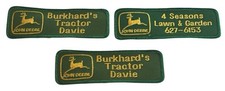 Vintage Lot (3) John Deere Tractor Dealer Embroidered Patch; Burkhard/4 Seasons