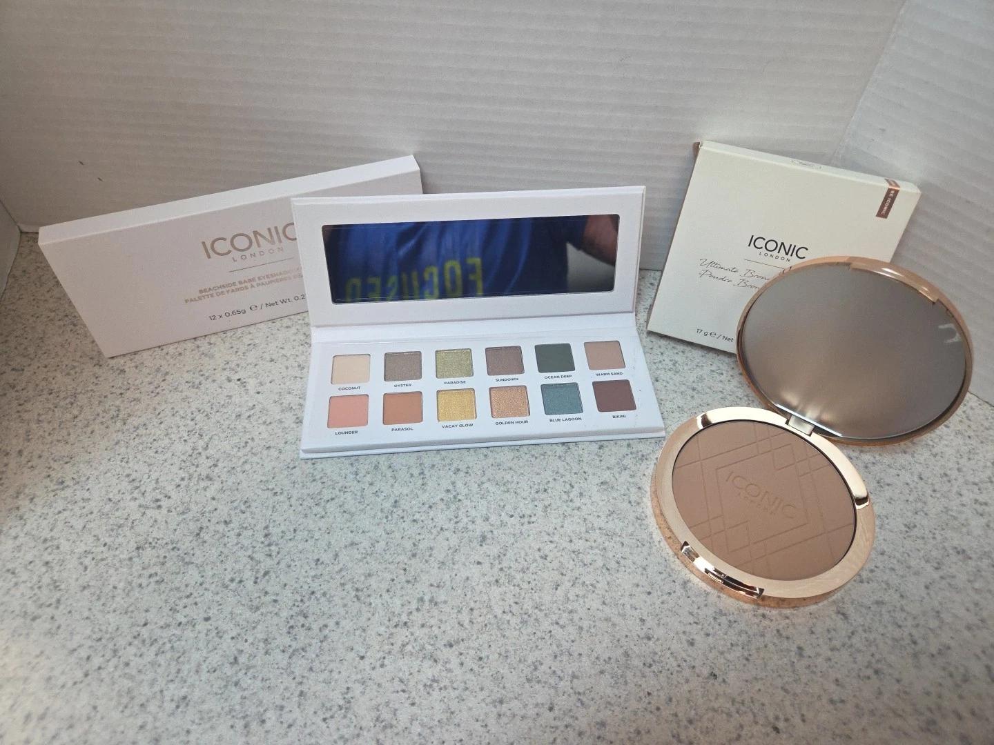 ICONIC London BEACHSIDE BABE Eye Palette & Light Bronze Bronzing Powder NIB