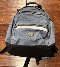 Zaino Kipling blu nero 17" x 13" imbottito tasca zip trasporto privato laptop