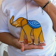 Stained Glass Elephant Suncatcher  Elephant Gifts  Window Hanging