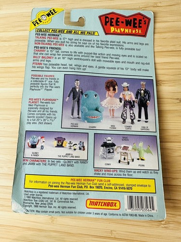 Matchbox Pee-Wee's Playhouse - King of Cartoons Action Figure - New on Card (A) - Picture 2 of 2