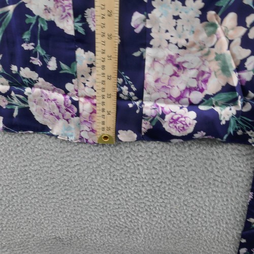 NWT Flora Nikrooz Floral Print Satin Robe L/XL Blue Pink Womens Kimono Sleeve - Picture 8 of 13