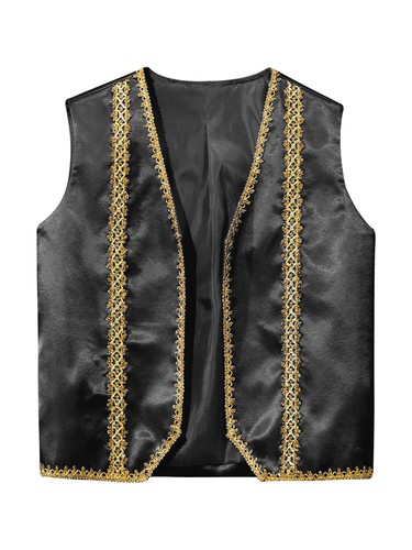 Kids Boys Girl Arabian Prince Costume Open Front Shiny Vest Halloween Cosplay - Picture 91 of 123