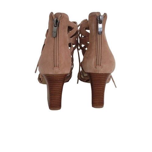 Marc Fisher Blair Sandal Size 9 Pink Cutout Caged Suede Boho Hippie Neutral - Picture 4 of 7