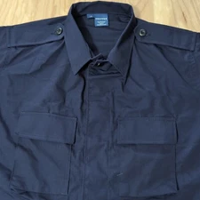 NEW Propper Tactical Shirt Men's L Blue Short Sleeve Military Uniform Ripstop