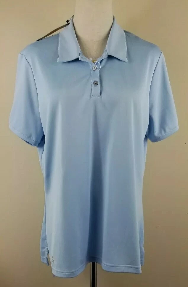 Adidas Golf Polo Shirt, Womens Size XL, Sky Blue, Short Sleeves, Stretch, NEW