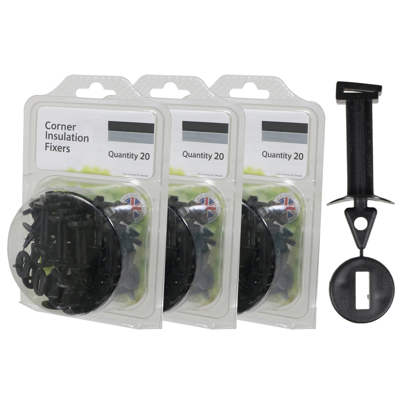 Greenhouse Corner Insulation Fixers Bubble Wrap PVC Shading Frame Clips x 60