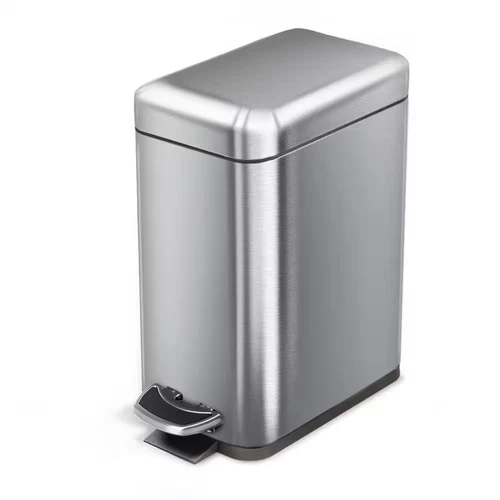 1.3 gal. Stainless Steel Small Step-On Trash Can with Soft Close Lid, Slim Shape