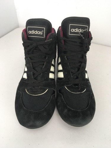 Adidas Rare Vintage 90s 95' CLUB MONDIAL Wrestling Shoes men’s size 12 Black Maroon - Bild 3 von 13