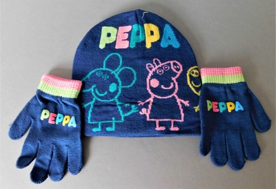 peppa pig hat and mittens