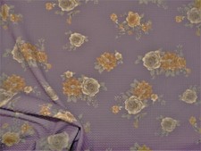 Bullet Printed Liverpool Textured Fabric Stretch Heather Purple Brown Floral R44