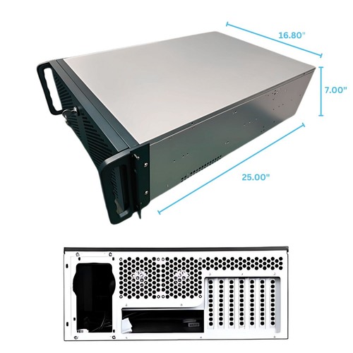 RACKOWL 4U Rackmount Server Case Chassis, 15*HDD Bays, E-ATX Mobo, 8 Fans - Picture 7 of 9