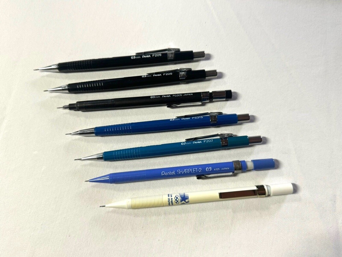 7pc Vintage Pentel Mechanical Pencil Lot - P205 P207 PG305 PS315 +
