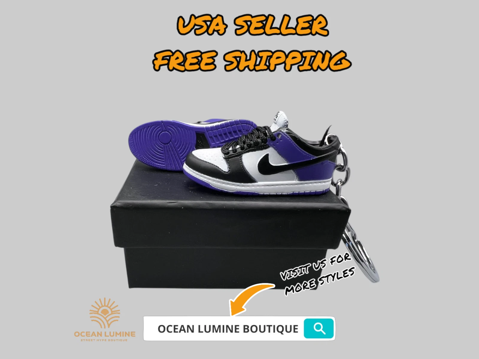 SB Dunk Low Mini Porte clés Baskets 3D, Baskets Basketball Boîte de Collection Options