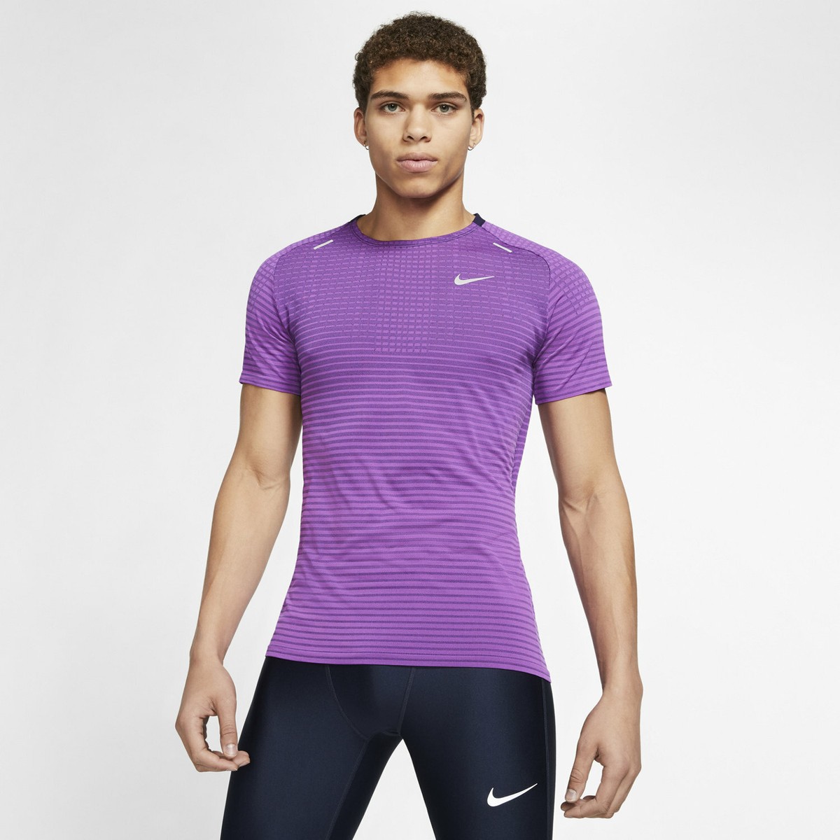 NIKE TECHKNIT RUNNING SS T-SHIRT VIVID PURPLE CJ5344-551 EXTRA