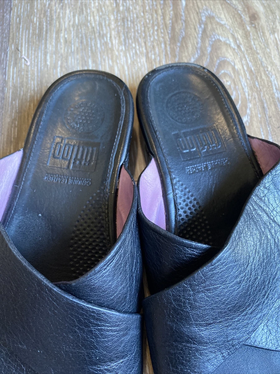 Fitflop lulu shop slide black leather