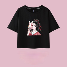 Women T-shirt Crop Top 100% Cotton Tops Chivalrous Girl Printed Blouse Tee